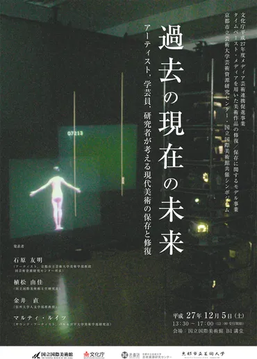 現代美術の保存と修復に関するシンポジウム、国立国際美術館で月開催