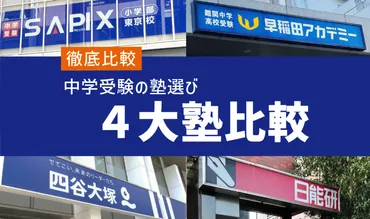 徹底比較】中学受験の塾選び!4大塾の比較(サピックス・早稲田アカデミー・四谷大塚・日能研)