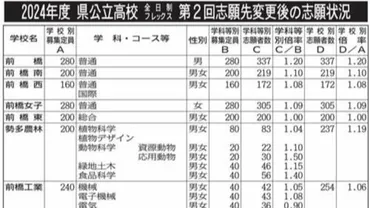 校の人が志願先を変更群馬県内の公立高校入試