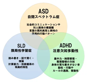 神経発達症（８つの発達障害）の特徴と共存・二次障害・大人の特性と・・の早わかり知識