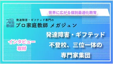 発達障害・ギフテッド・不登校に特化した完全オーダーメイドの学習支援~発達障害・ギフテッド専門のプロ家庭教師メガジュン~