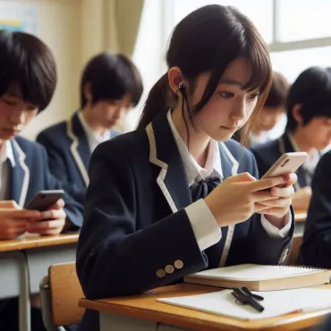 授業中にスマートフォンをいじる生徒について