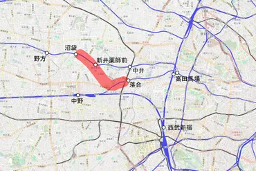 西武新宿線東京メトロ東西線相互直通:落合~沼袋