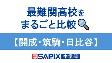 開成・筑駒・日比谷】最難関高校をまるごと比較 ※2024年10月更新 