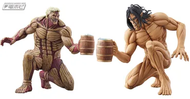 祝アニメ最終回！『進撃の巨人』乾杯ポーズの進撃の巨人と鎧の巨人が「POP UP PARADE」よりフィギュア化！Amazonで予約受付中!! 