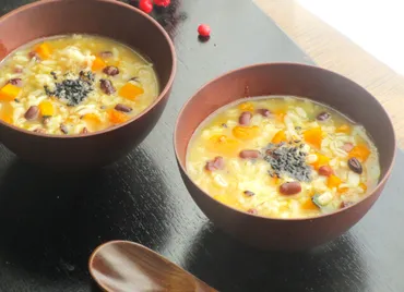 冬至粥～南瓜と小豆と胡麻