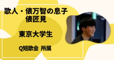 俵万智の息子・俵匠見は東京大学生