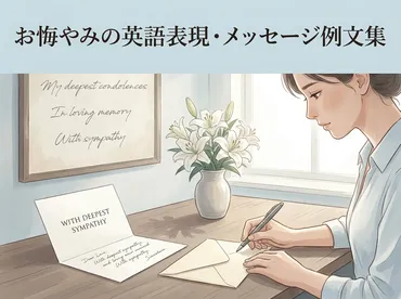 お悔やみの英語表現・メッセージ例文集】「お悔やみ申し上げます」の英語から丁寧な言葉・励まし・メール・カード文例まで完全対応！