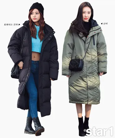 TWICE ツウィ＆ジョンヨンからgugudan ミナまで…冬の定番！ロングダウンジャケットを着こなすスターたち 