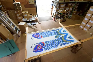 江戸手描き鯉のぼり「秀光人形工房」にお邪魔しました