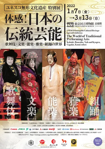 体感!日本の伝統芸能-歌舞伎・文楽・能楽・雅楽・組踊の世界-」開催のお知らせ