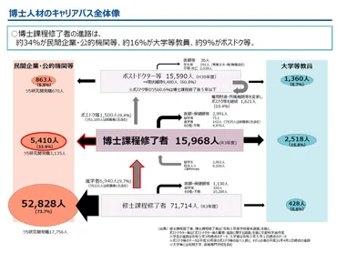 データ】博士人材のキャリアパス