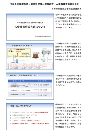 公立高校入学願書作成方法
