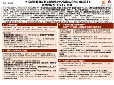 部活動の地域移行、目標期間を緩和…ガイドライン公表